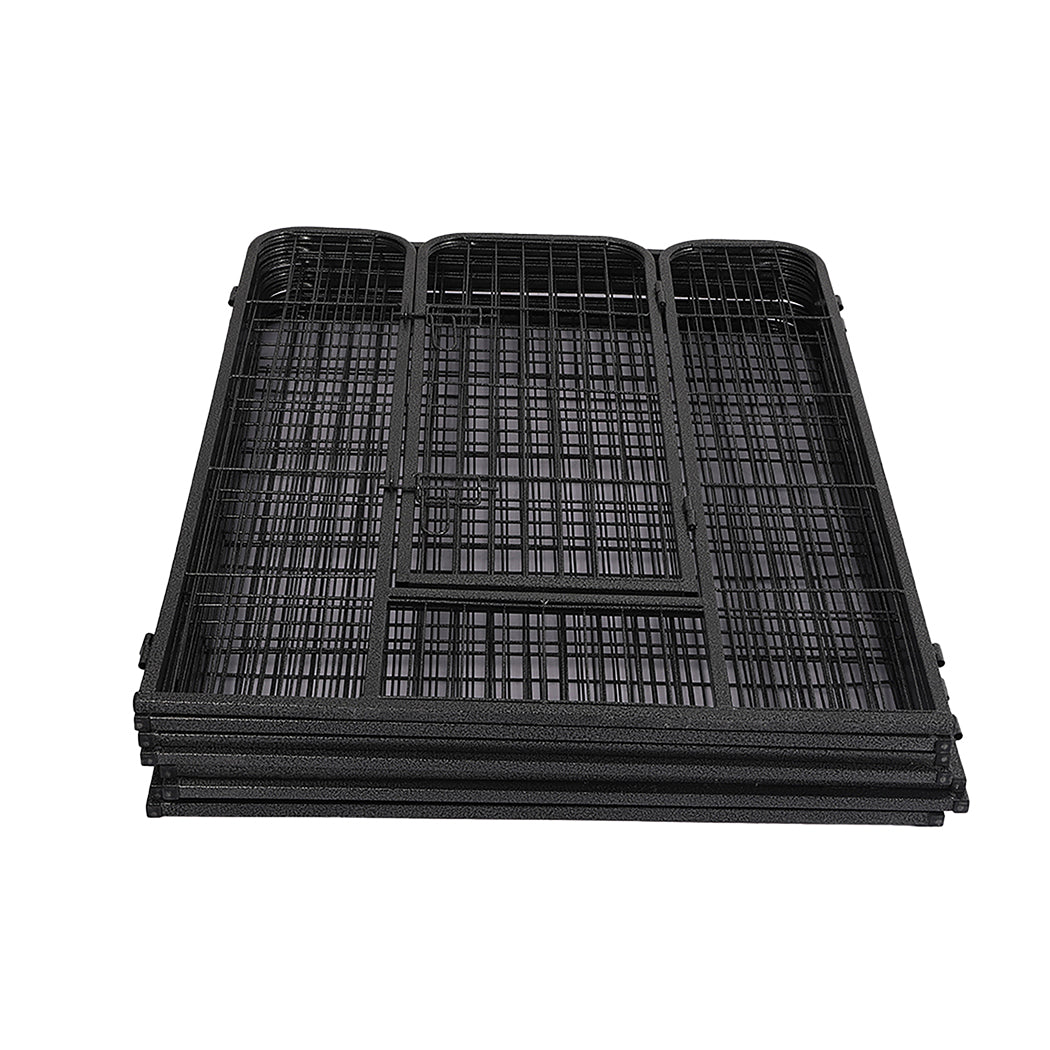 PaWz 8 Panel Pet Dog Playpen Puppy Exercise Black 24 inch-1864183334817632261