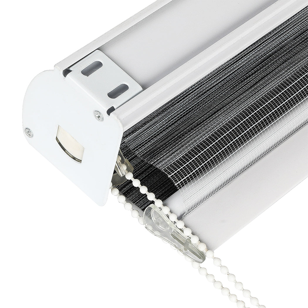 Marlow Blackout Zebra Roller Blind Curtains 90x210 Grey-1864183269055139845