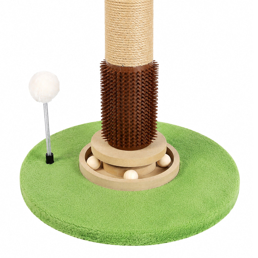 Pawz Cat Scratching Post 77cm Palm Tree Cat Scratcher Balls Sisal Green-2100034990111854597