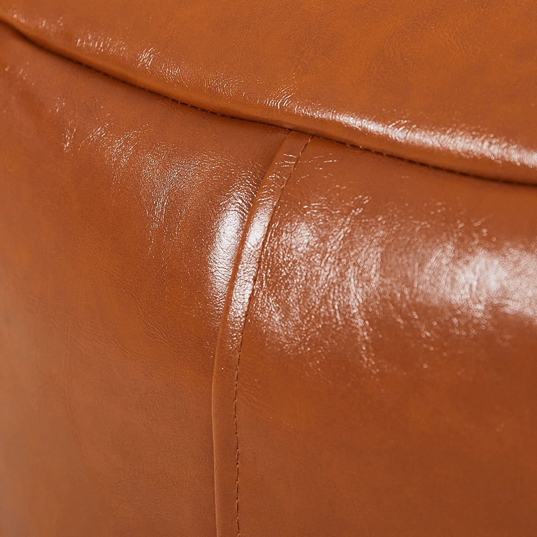 Marlow Bean Bag Chair Cover PU Couch Tan-2029387279872692229