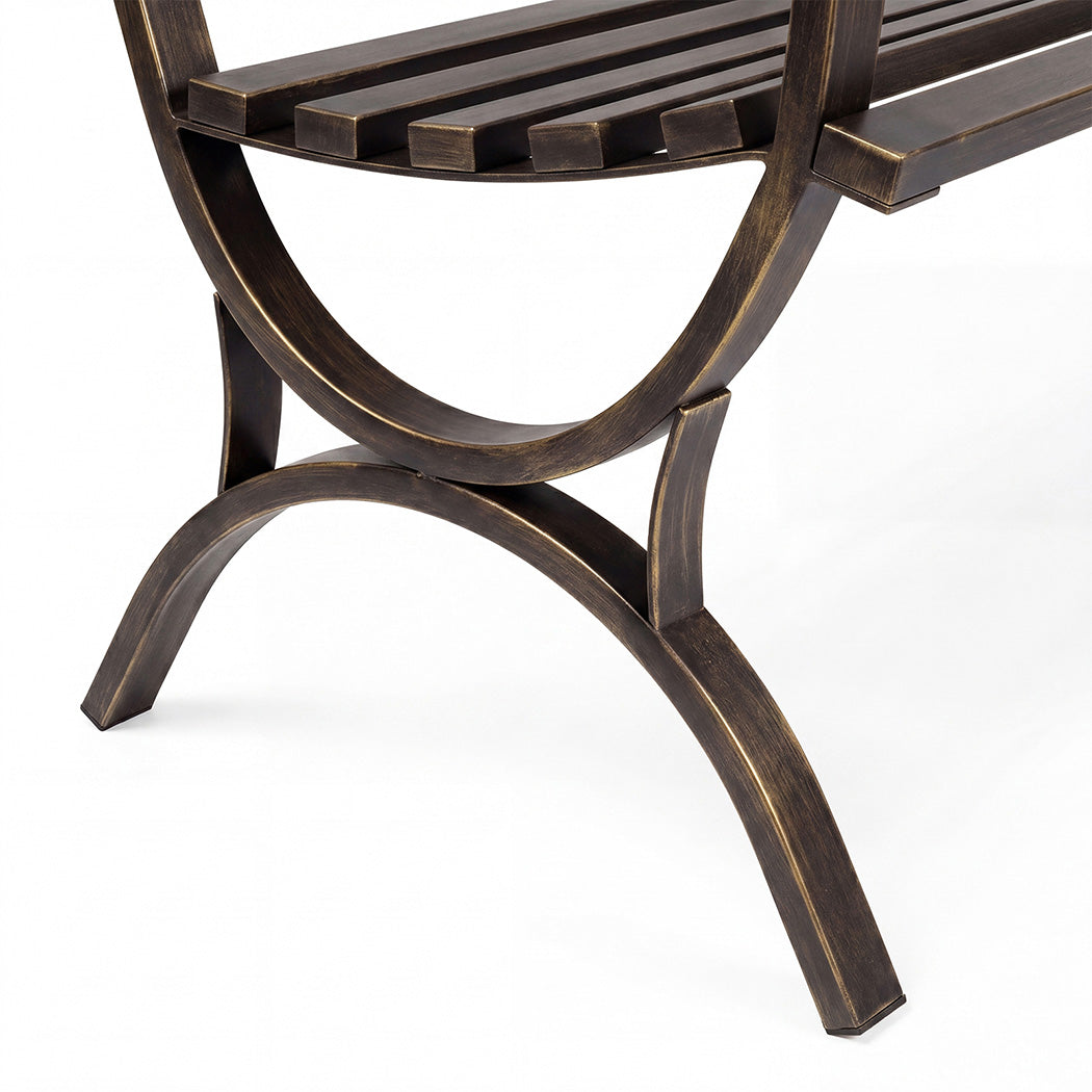 Levede Garden Bench Seat Outdoor Furniture Patio Park Lounge Chair Bronze 3 Seat-2072893558154727429