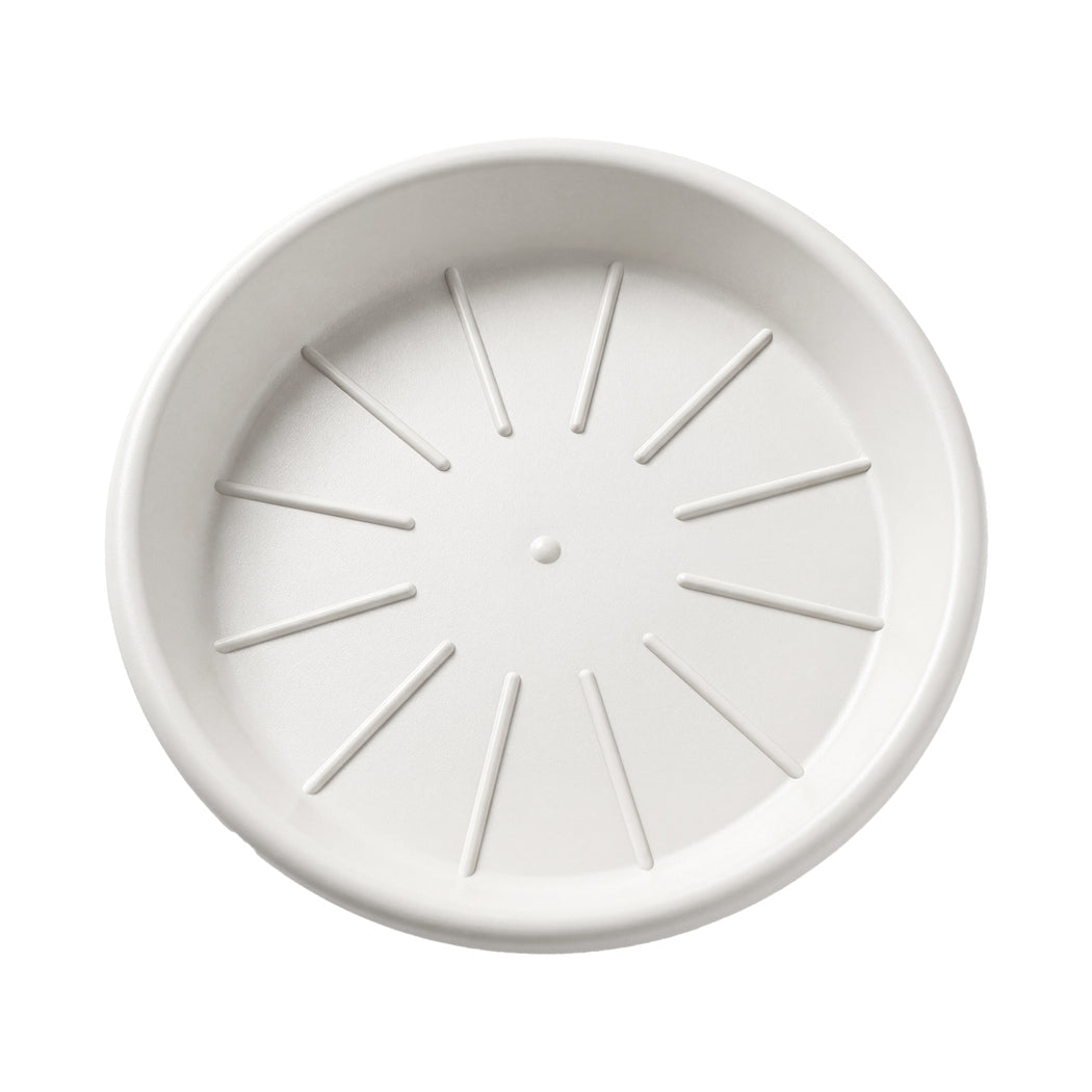 Toque Plant Pots 5 Pcs 8 Inchs Plastic Planter Pots with Drainage Saucers White-2072893580992712709