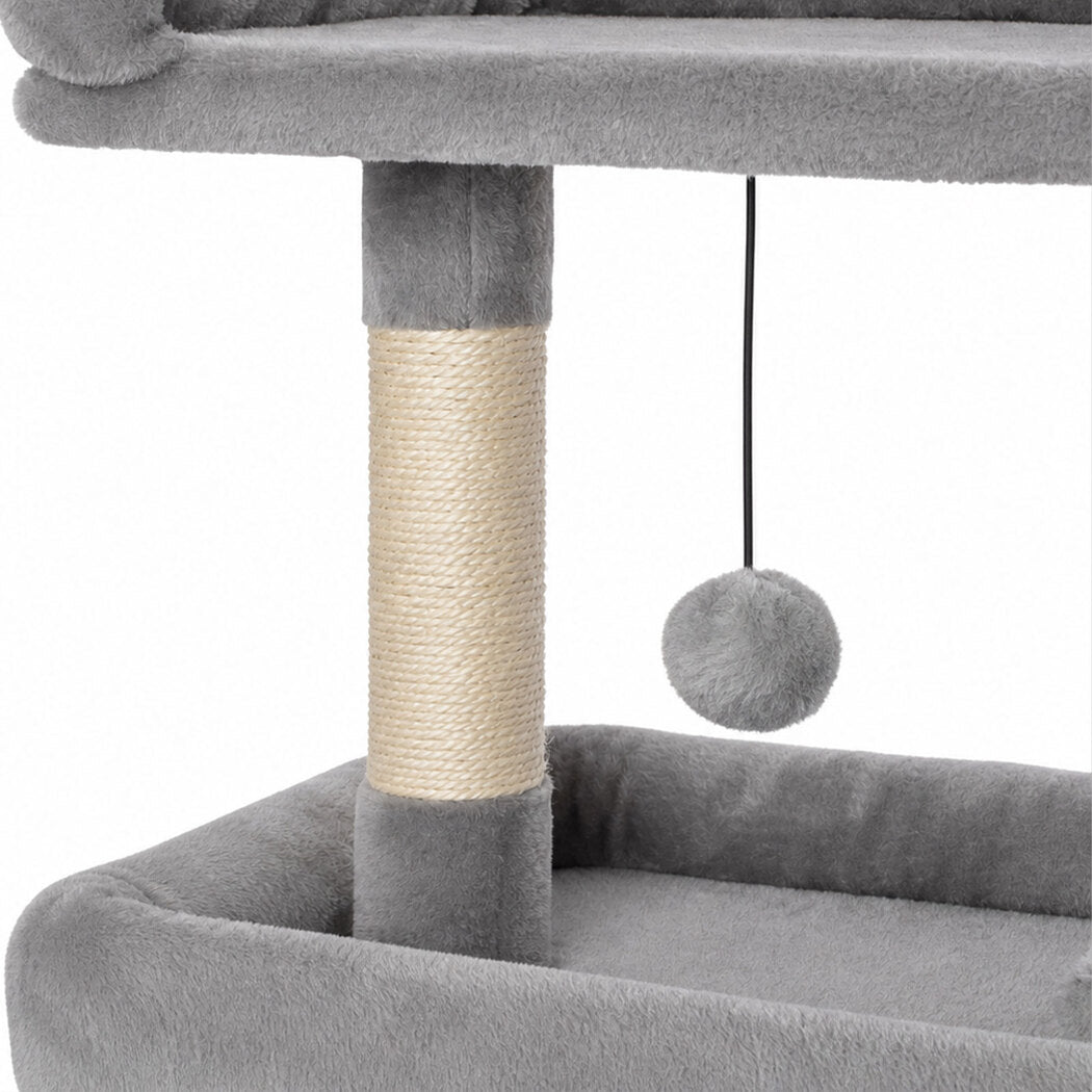 Pawz Cat Tree Tower Large Perch Condo Sisal Scratcher for Indoor Felines Grey-2100034993777676293