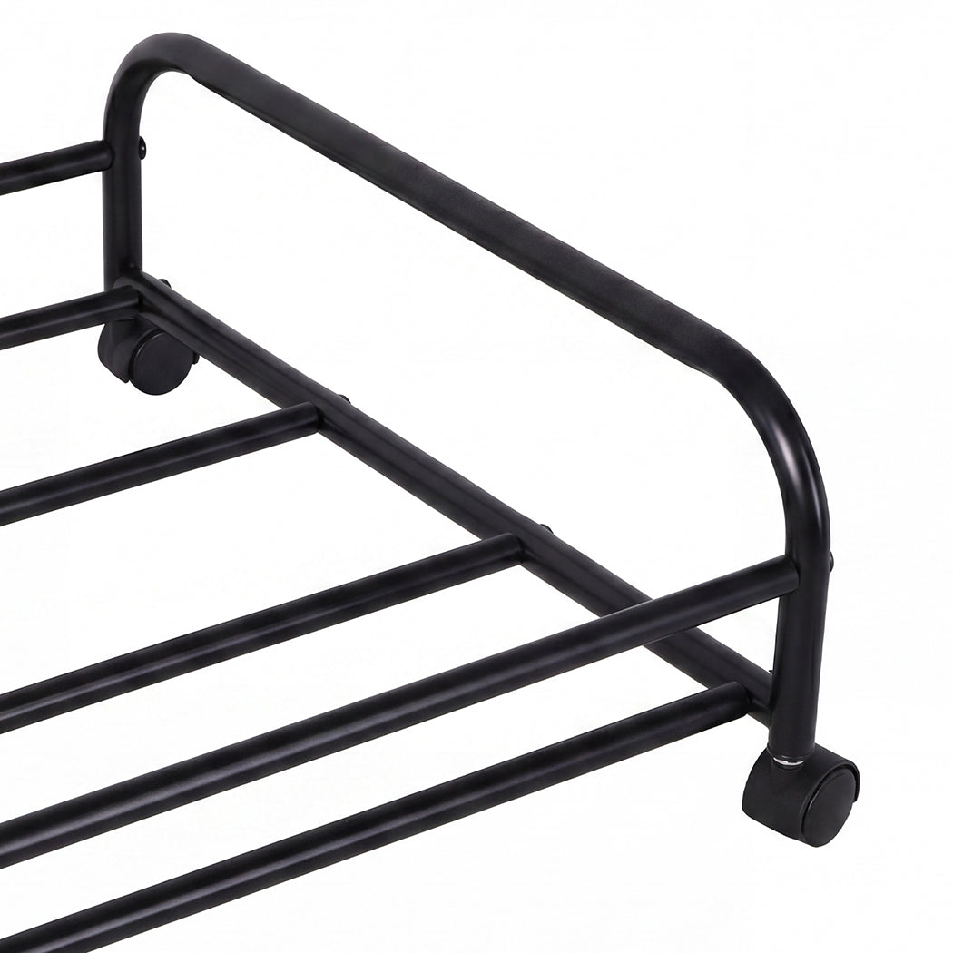 Levede 2x Under Bed Storage Containers for Shoe and Apparel Clear-Lidded Black-2072893558800650245