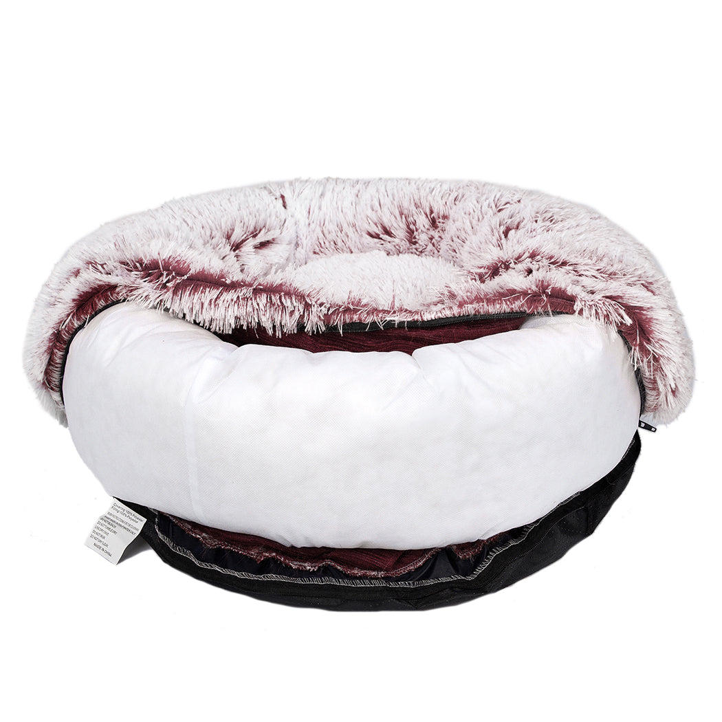 PaWz Pet Bed Cat Dog Donut Nest Calming M Pink Medium-1864184500024643589