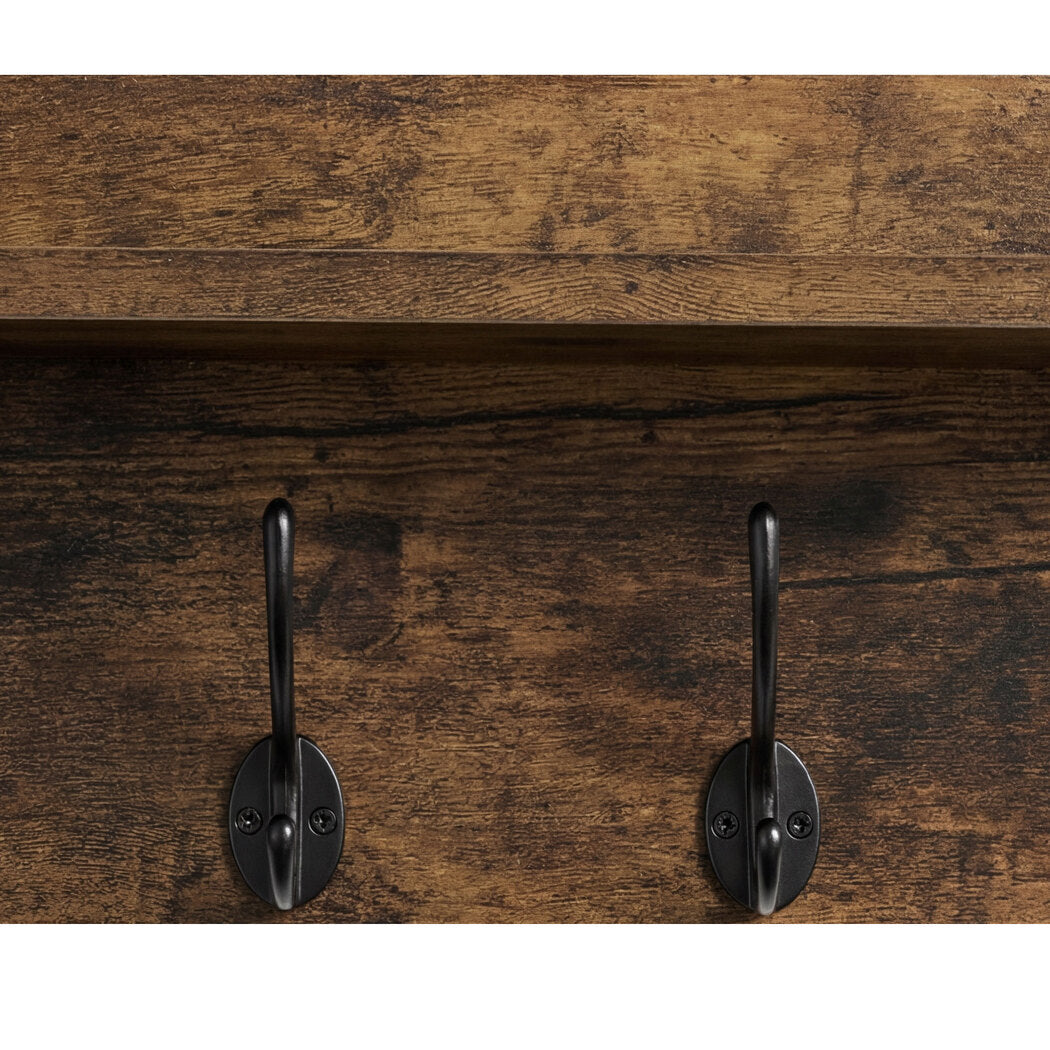 Levede Wall Mounted Coat Rack 2 Pcs Entryway Organizer Storage Rack Shelf Hooks-2061251860060311557