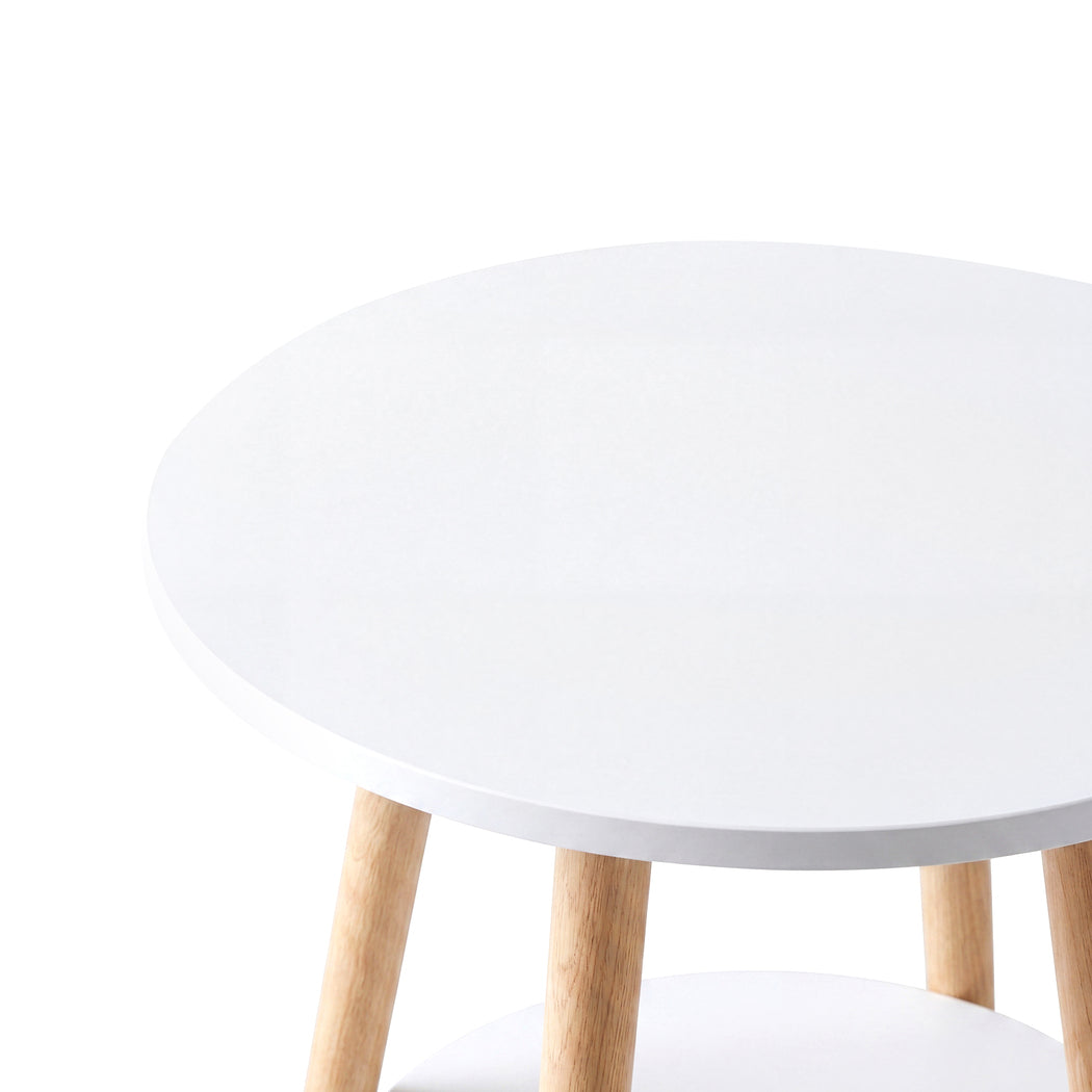 Levede Round Coffee Table 2-Layer Living Room End Tables Bedroom Side Tables-2050059016905822213