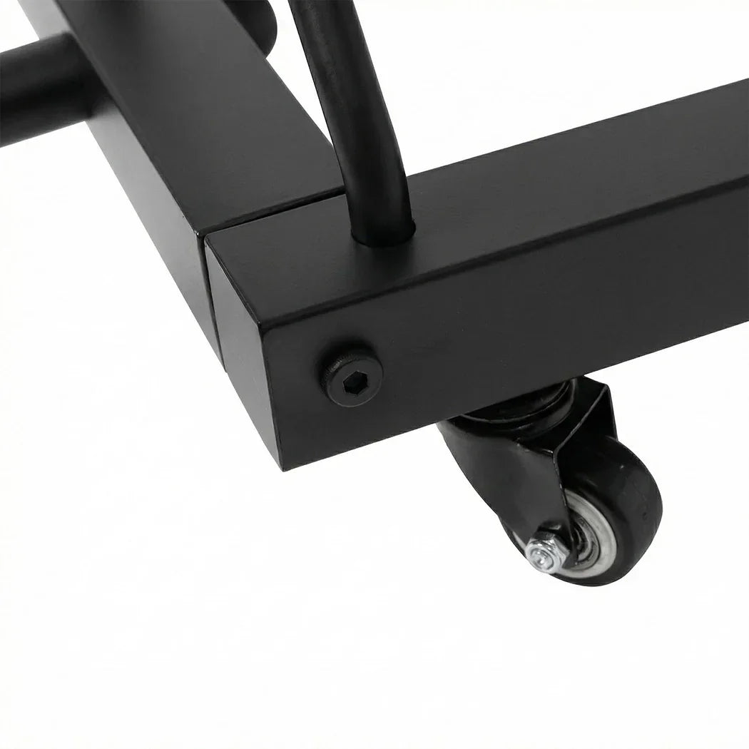 Centra Horizontal Bumper Plate Rack with Wheels Barbell Weight Storage Holder-2050059020890411013