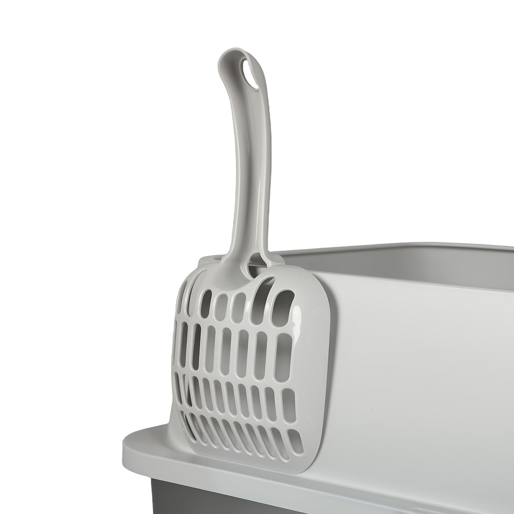 Pawz Stainless Steel Large Semi-Enclosed Cat Litter Box-2050056807145148421