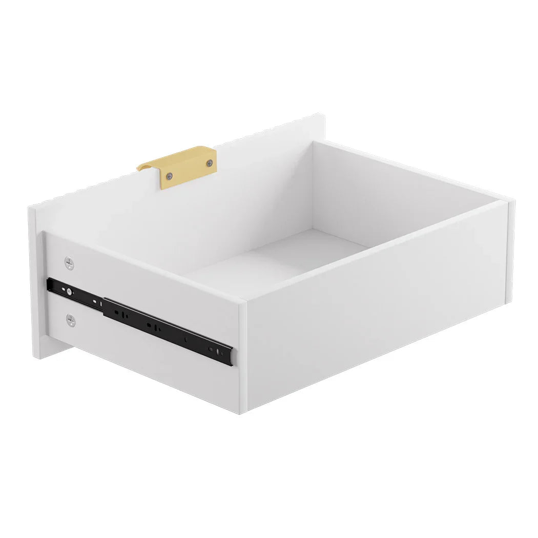 Levede Bedside Table with 2 Drawers White Metal Legs-2029387202869465093
