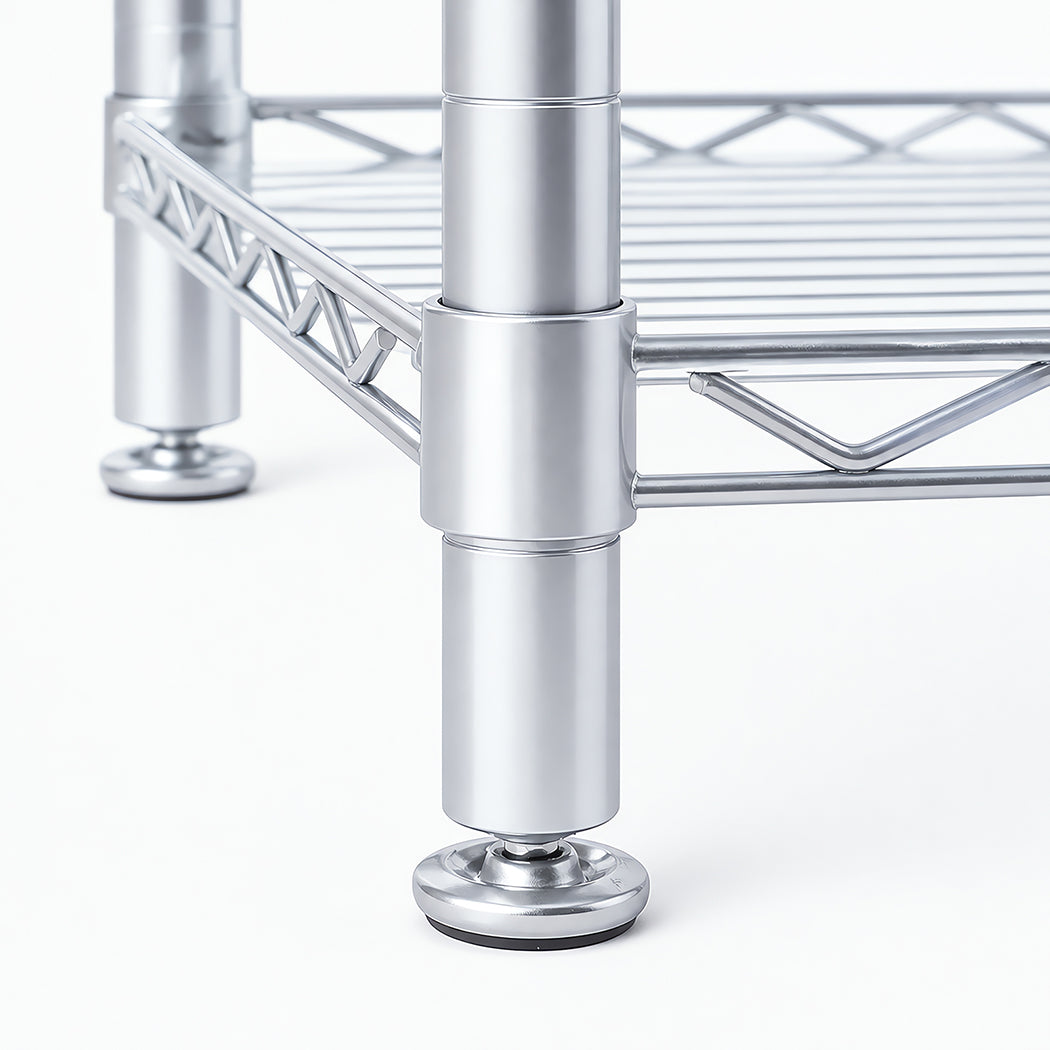 Levede Shelving Unit Adjustable Rack 6 Tier 161cm Carbon Steel  Laundry Silver-2109799590394531846