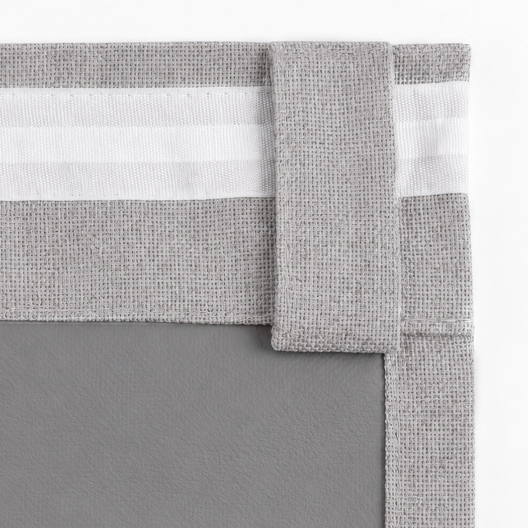 Marlow Blackout Curtains Thermal Linen Look Blockout Drapes 2 Panels Grey-2072893565322792965