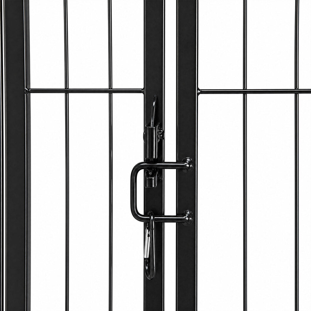 Pawz Dog Playpen 8-Panel Folding Dog Pen Steel Black-2100034989323325445