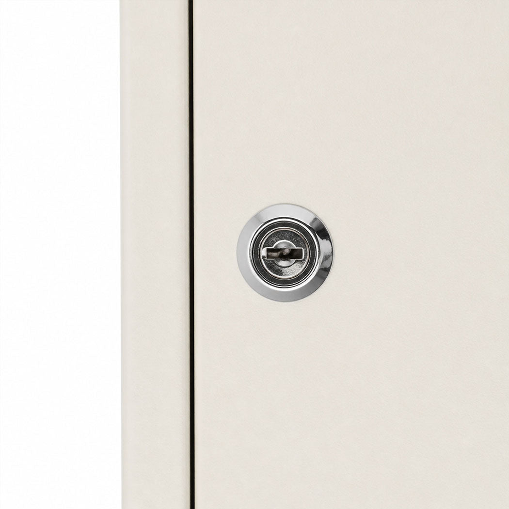 Levede Key Safe Cabinet 42-Key Wall Mount Steel Lock Box White-2100035001302257669