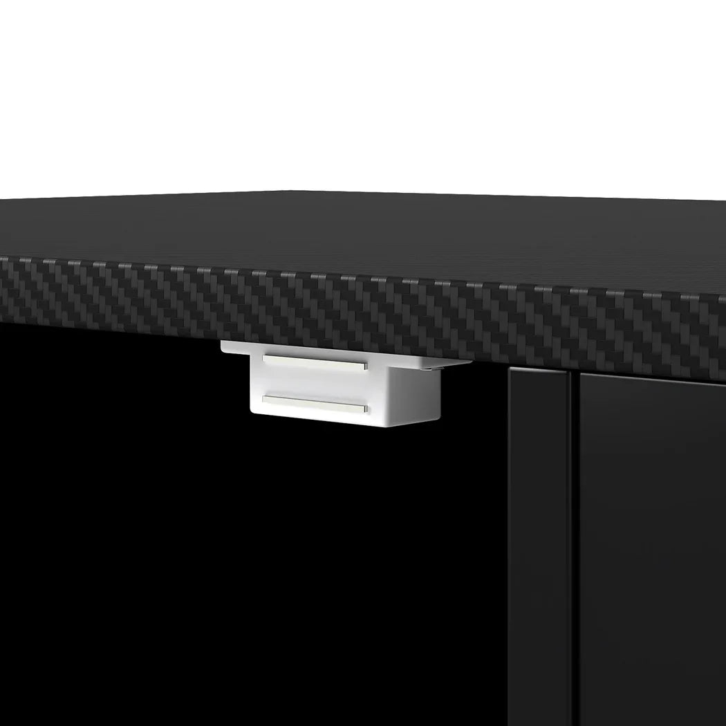 Levede TV Stand Storage with LED 140cm Black-2050056754112368645