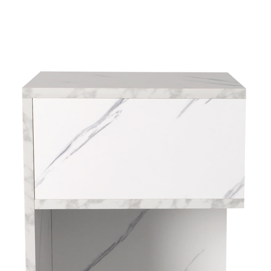 Levede 1xBedside Tables Drawers Side White-1864184439186264069