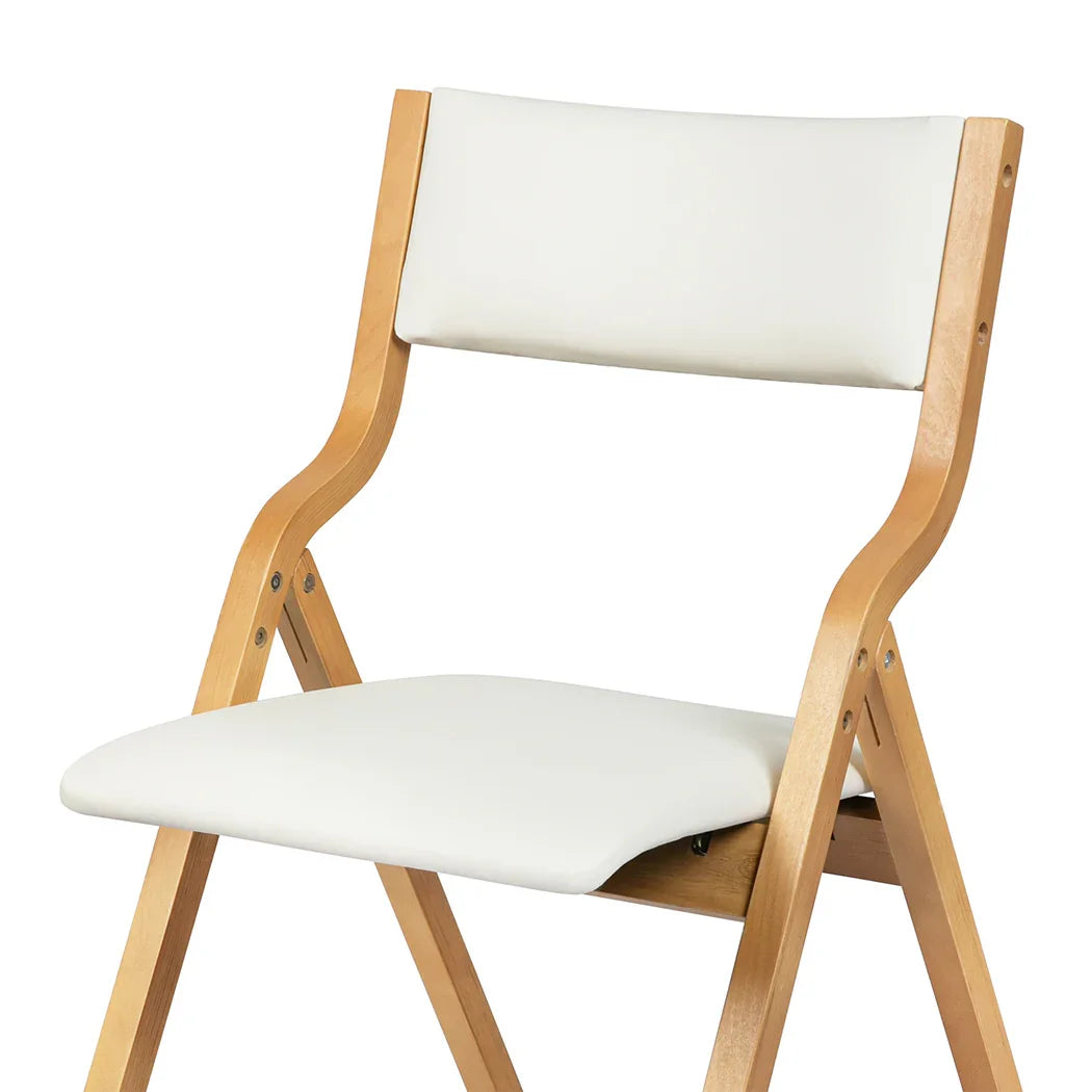 Levede 4x Dining Chairs Foldable PU Beige-2006732727788900357