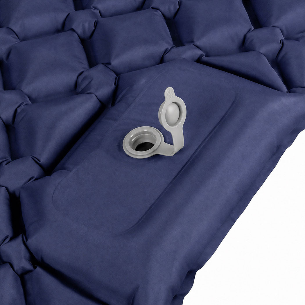 DreamZ Camping Mattress Sleeping Pad Inflation 40D Nylon TPU Camping Blue-2100034976501338117