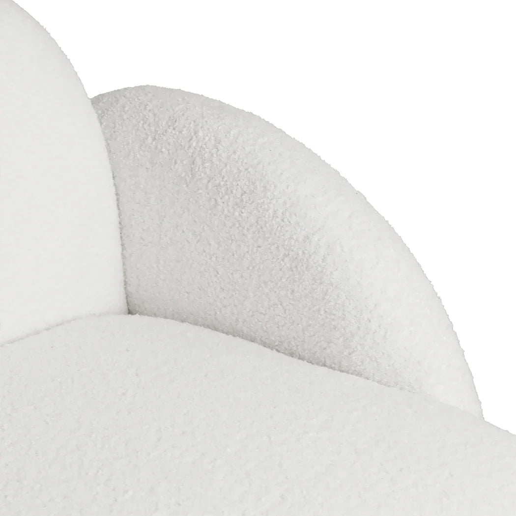 Levede Sofa Chair Fleece Upholstered Single White-2006732843727851525