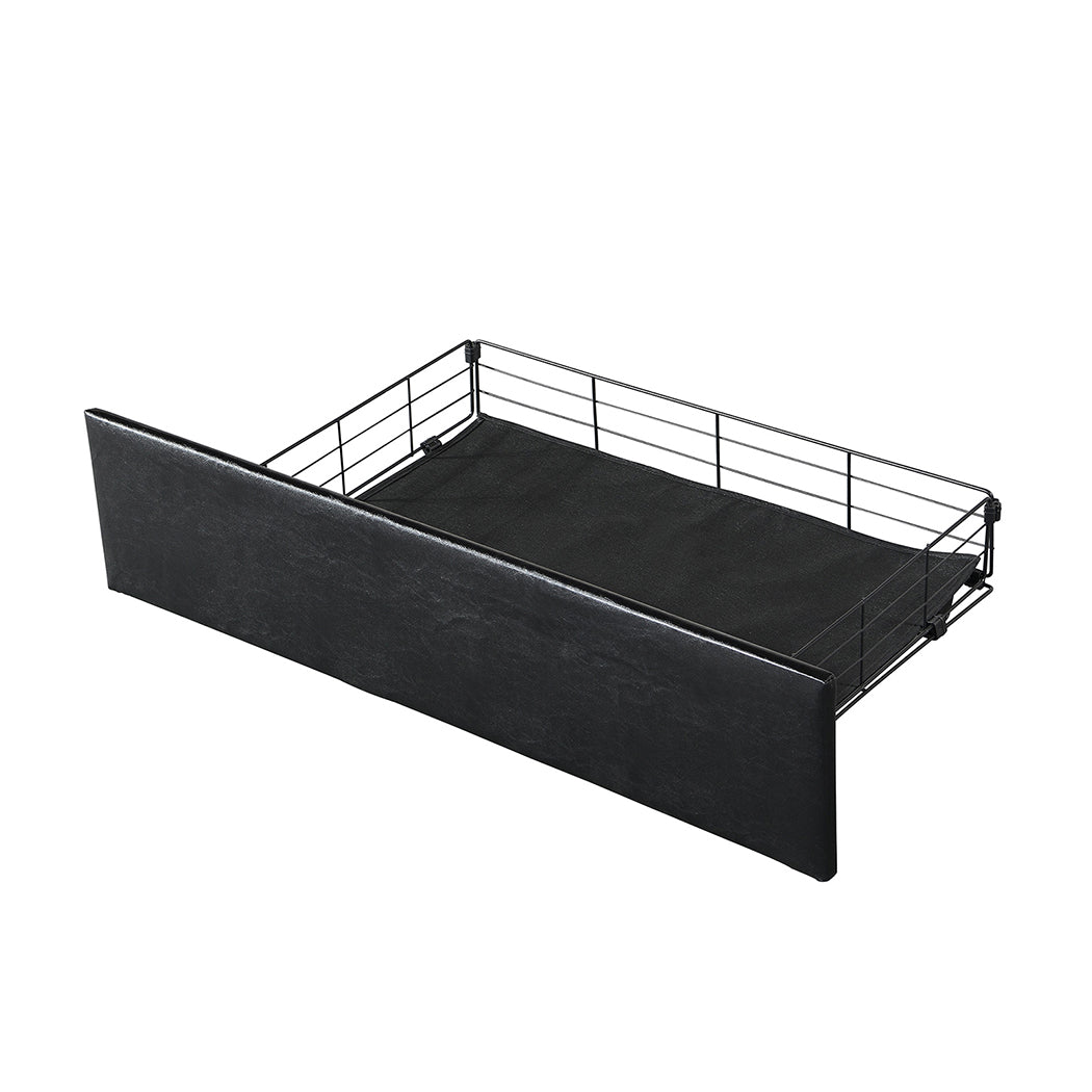 Levede Double Bed Frame PU Mattress Base Storage Drawer Headboard USB Charge-2100034935908864005