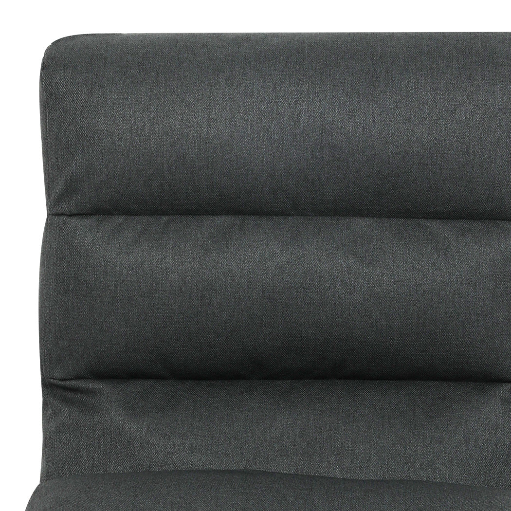 Levede Metal Framed Lounge Chair Linen in Dark Grey-1919278353454600197