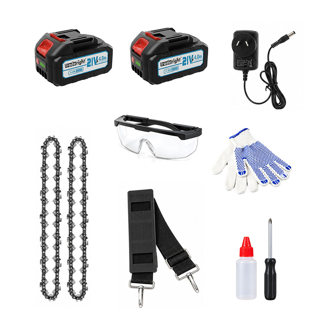 Traderight Mini Chainsaw Pole Saw Brushless 700W 2.49m Adjustable Head Blue-2109799594869854214