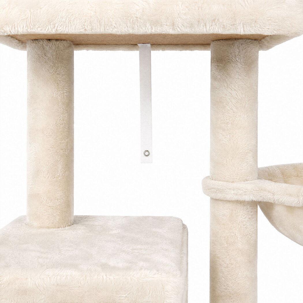 Pawz Cat Tree Cat Tower Multi-Level Cat Bed Cat Scratching Post 125cm Beige-2100034991751827461