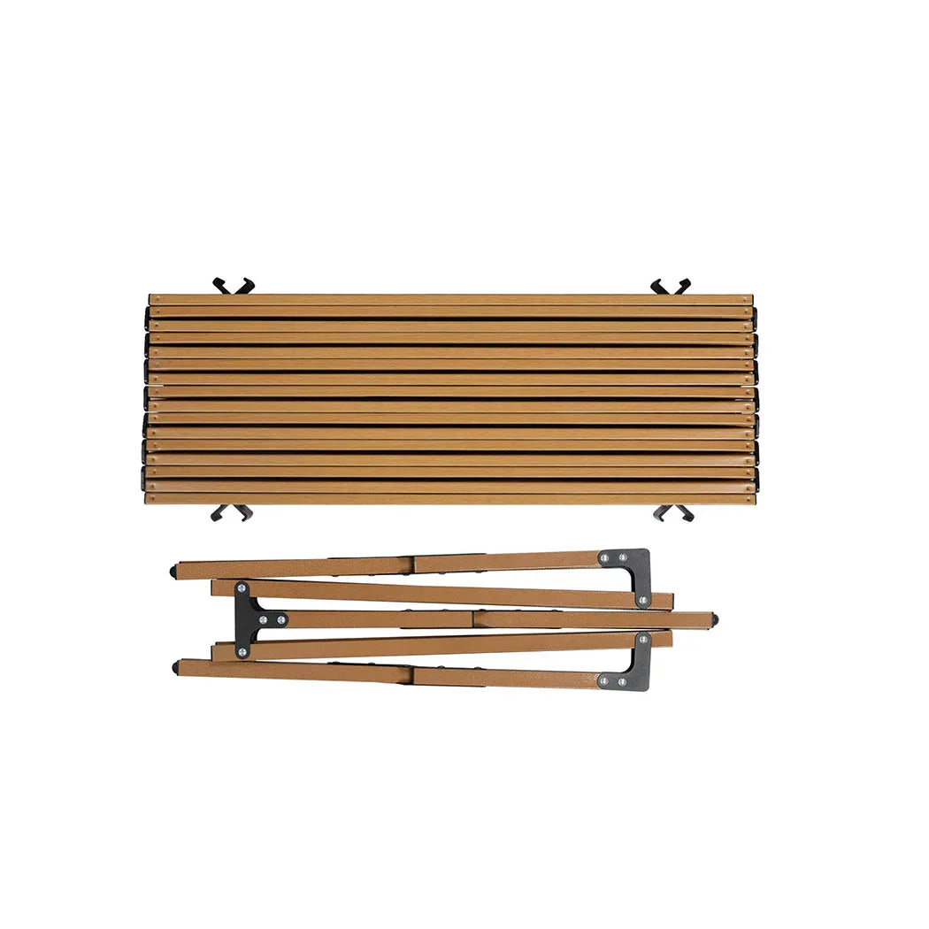 Levede Folding Camping Table Chair Set Oak-2006733114314985477