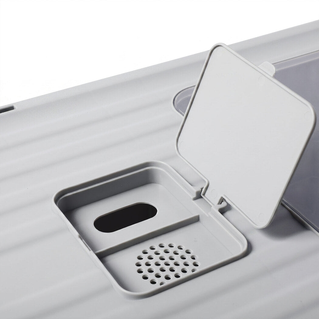 PaWz Cat Litter Box Stainless Steel Enclosed Drawer Odor Control Foldable Grey-2100034991202373637