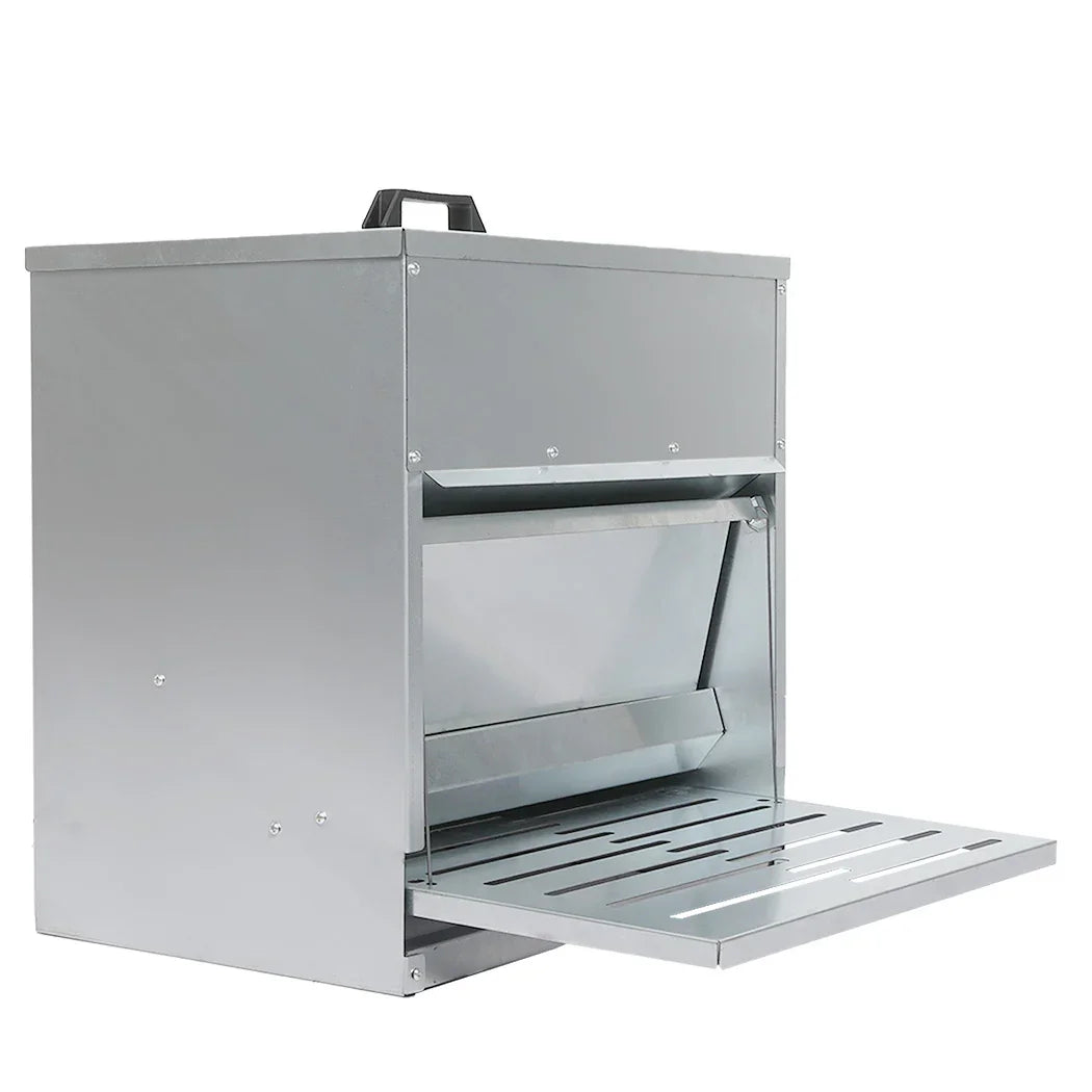 PaWz 10KG Auto Chicken Feeder Dispenser Galvanised Steel-2006732904771751941