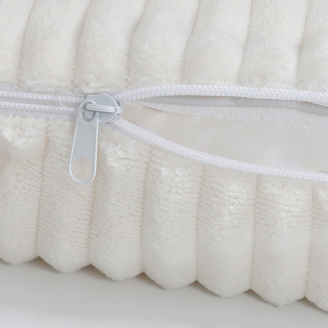Pawz M Size Orthopedic Dog Bed with Corduroy Removable Cover Waterproof Washable Beige-2065254249008336901