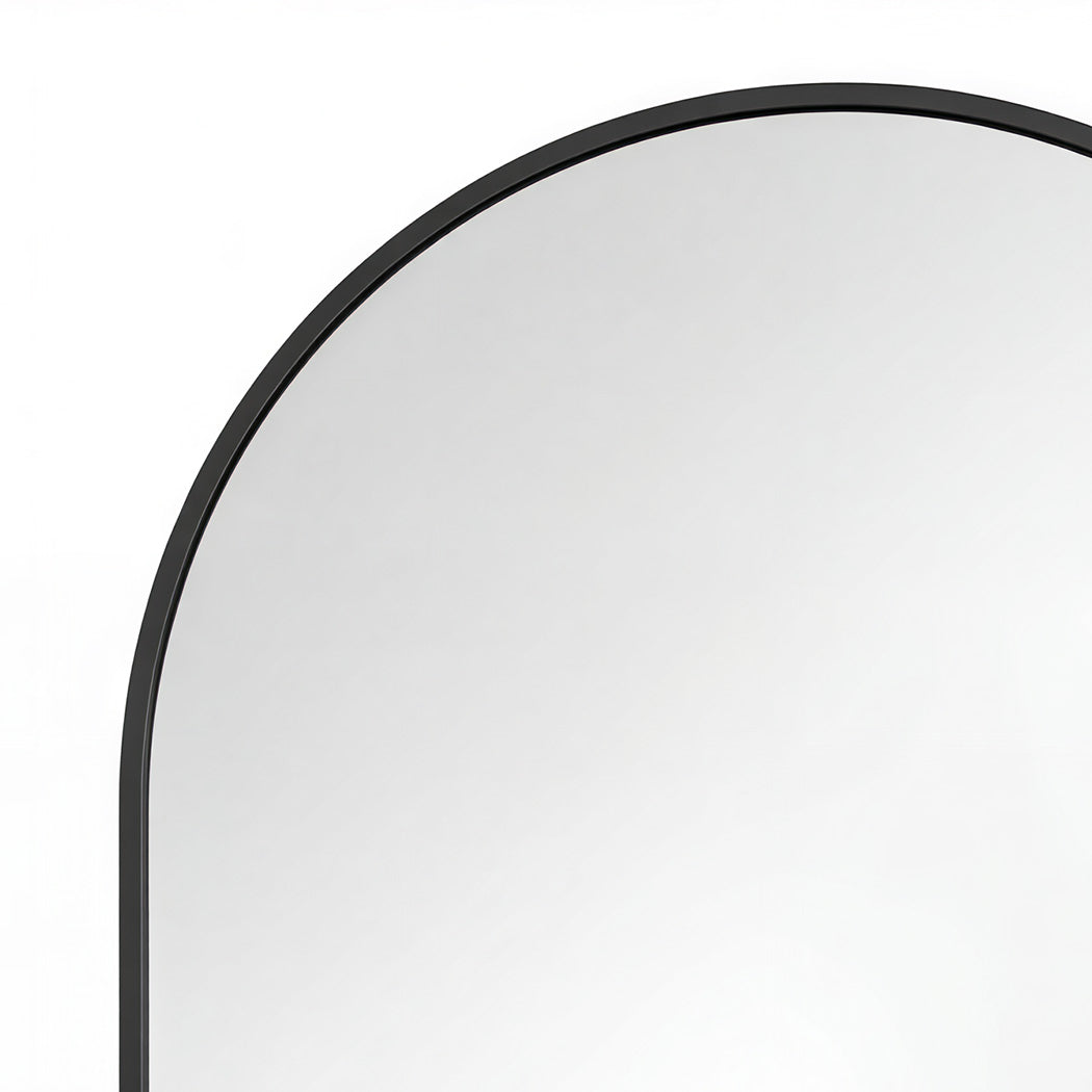 Yezi Oval Wall Mirror 70x50cm Black Frame Bathroom Wall Mounted Vanity Mirror-2050059009389629445
