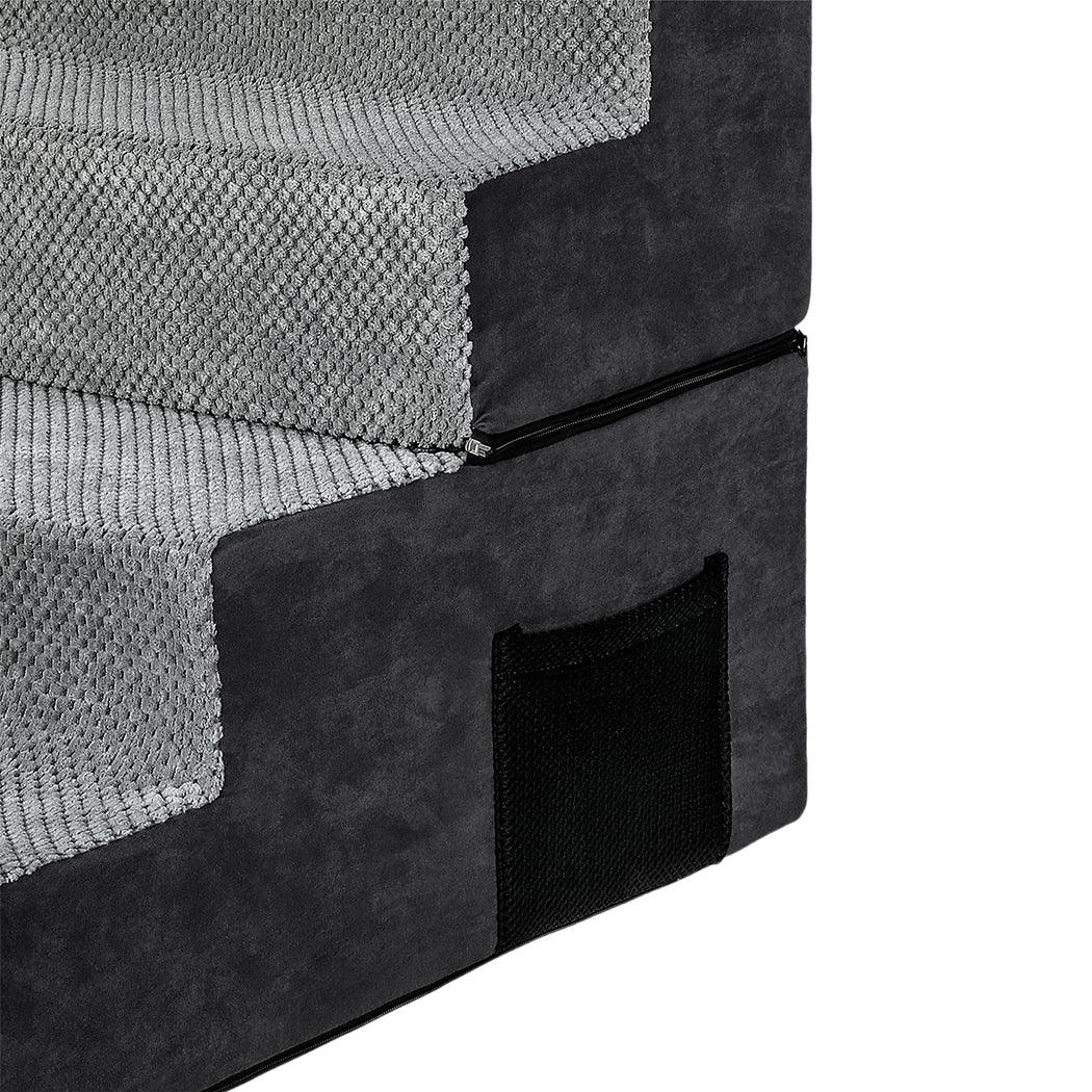 Pawz 4 Steps Pet Stairs Dog Ramp High Density Foam Grey-2006732767437656069