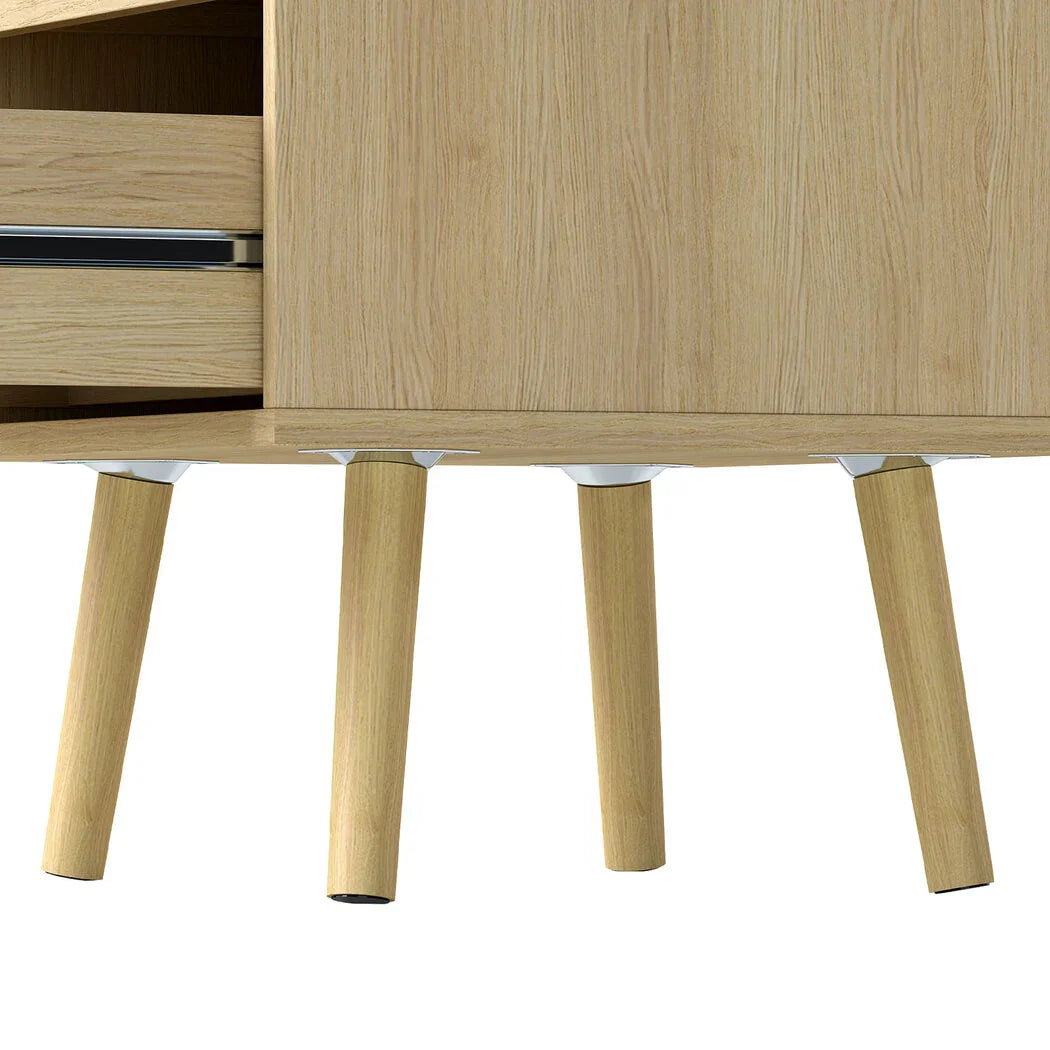 Levede 2x Bedside Tables Set Wooden Side Table Nigntstand Bedroom Rattan Drawers-2050056763503415301