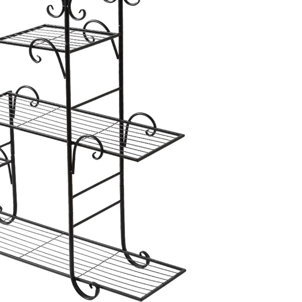 Levede Plant Stand Outdoor Indoor Metal Black-2018816719711244293