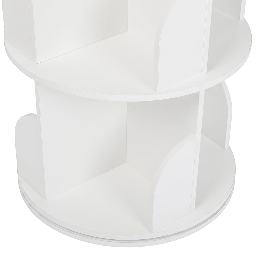Levede Rotating Bookshelf 5 Tier Book Storage Space Saving Round Tower White-2109799589173989382