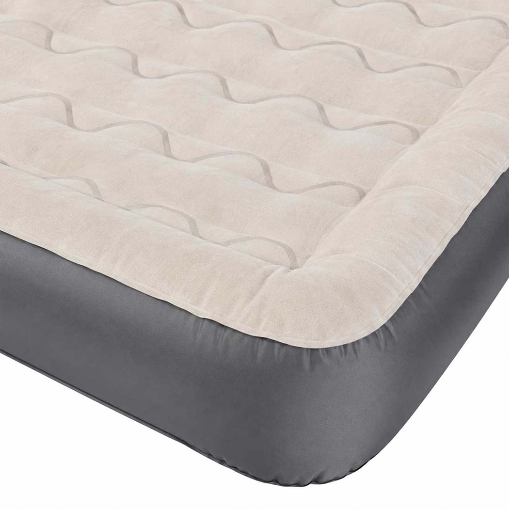 DreamZ Inflatable Mattress TPU Air Bed with Pillow Pump Camping Double Grey-2109799596723736582