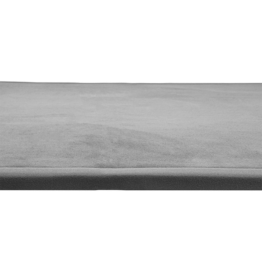Marlow Coral Velvet Area Rugs Large Mat 180x200cm Grey-2006732690937745413