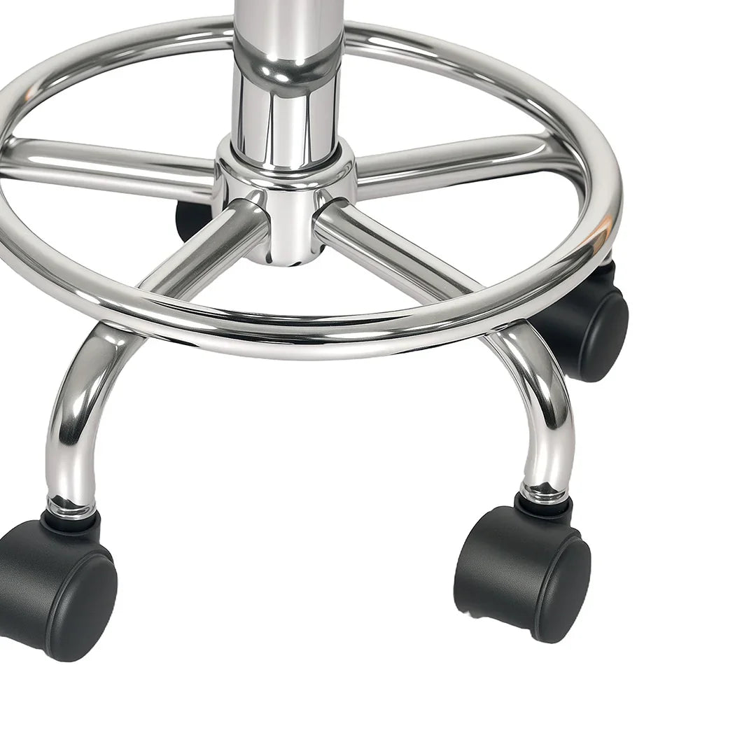 Levede Swivel Office Chair Round Rolling Stools PU Leather Height Adjustable-2050056760236052485