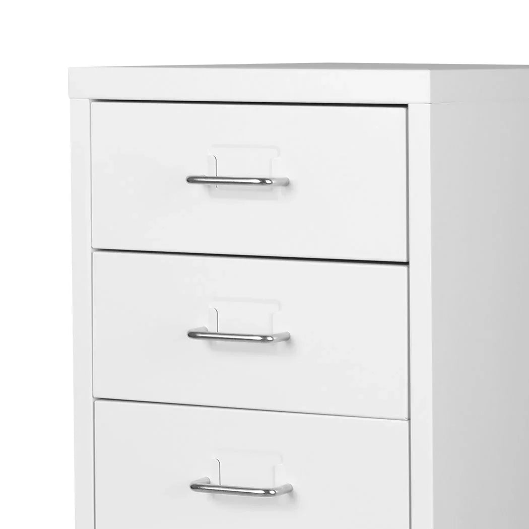 Levede Office Cabinet 8 Drawer Drawers White-2006733172112494597