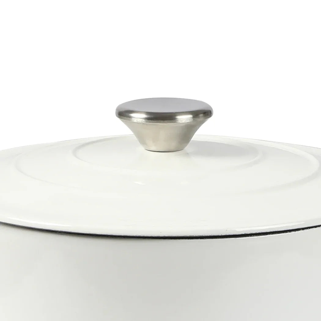 TOQUE 4L Enamel Dutch Oven Pot in White Colour-2018816786526507013