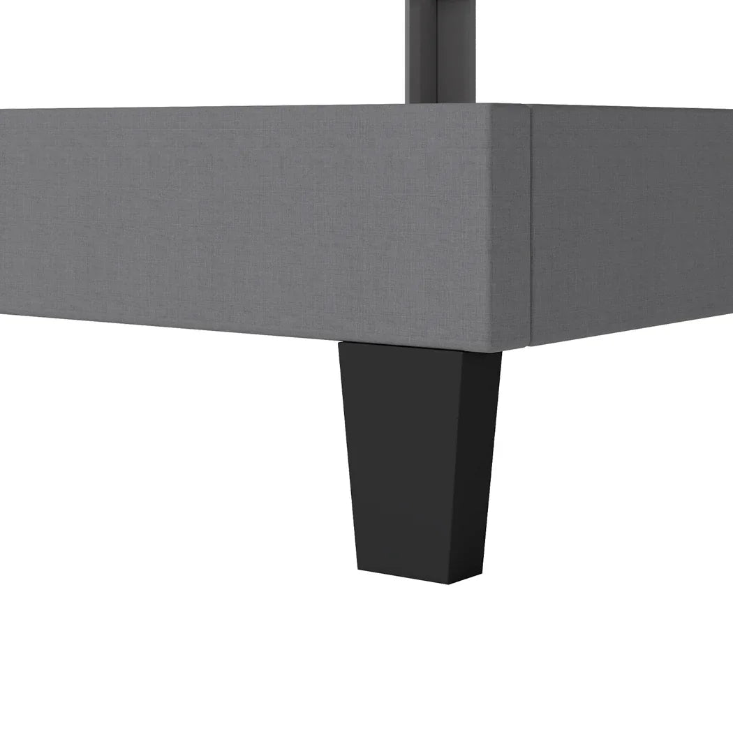 Levede Metal Wooden Bed Frame Double Panel Plush Upholstered Soft Headboard Grey-2050056770482737157