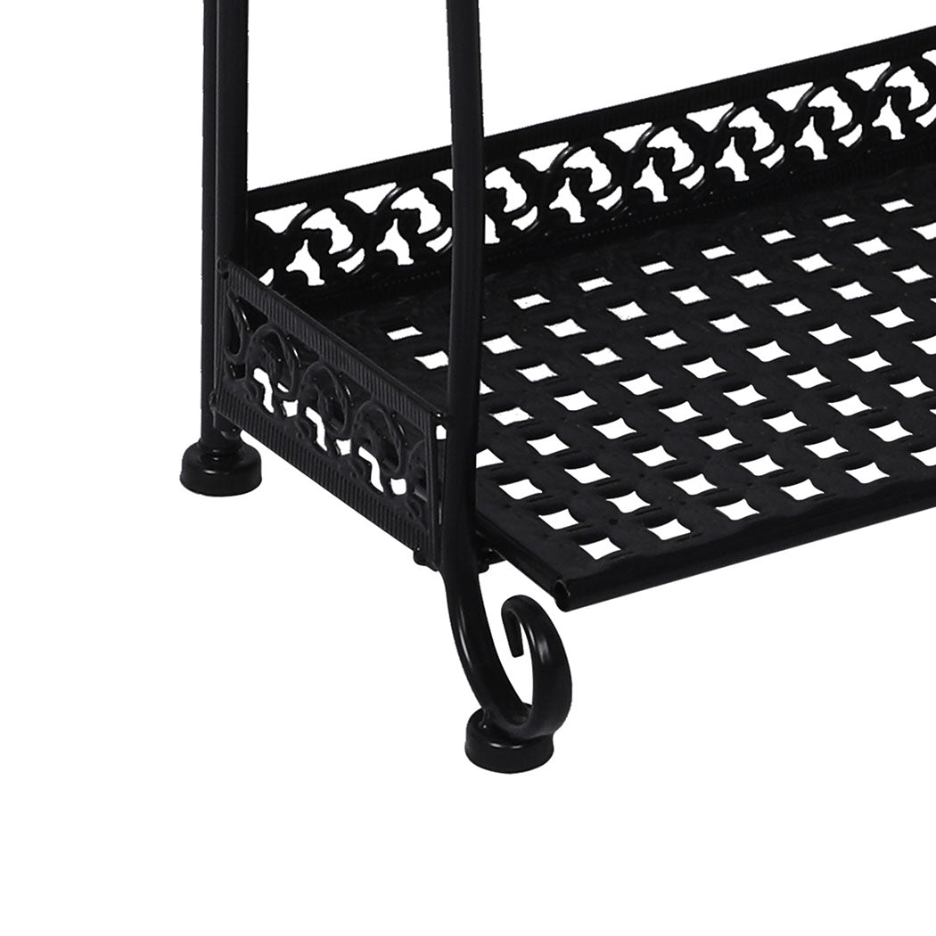 Levede Plant Stand 3 Tiers Outdoor Indoor Black-2065254382647250949
