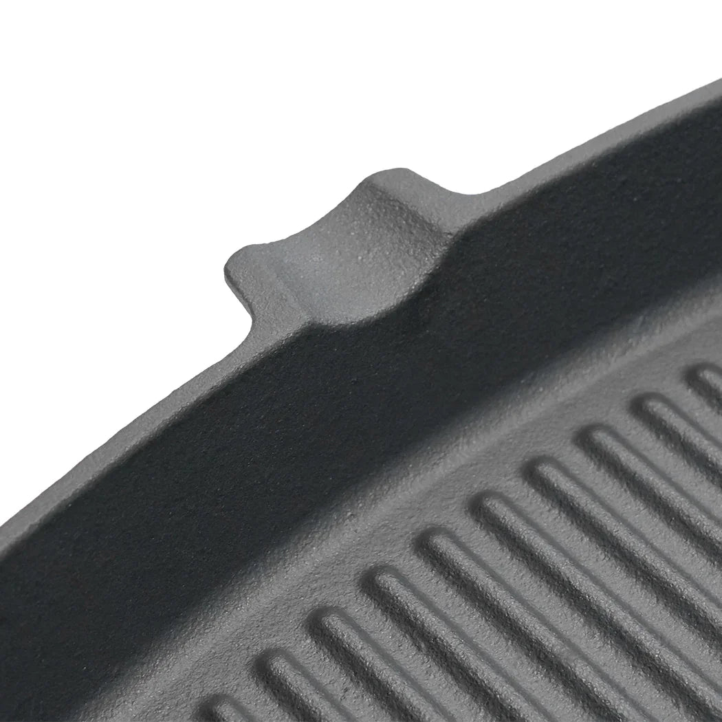 Toque Cast Iron Square Grill Pan with Spouts Cookware-2050056750186500101