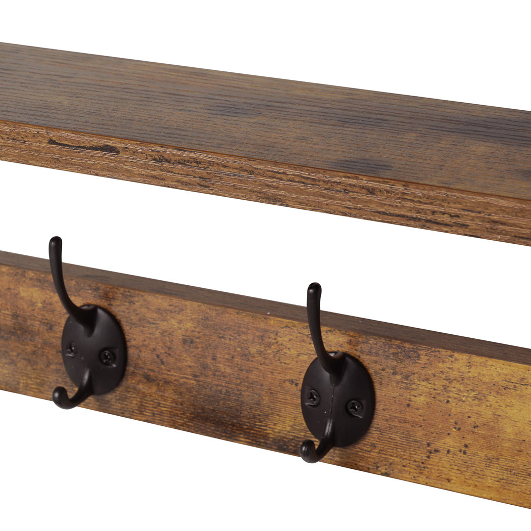 Levede Coat Rack Shelf Wall Mounted Entryway Double Hook Wall Floating Hat Rack-2050059009775505413