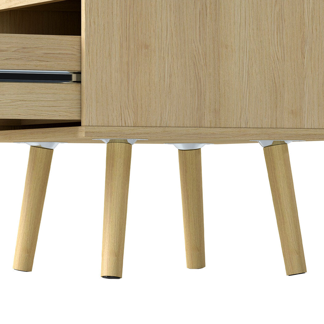 Levede 2x Bedside Tables Set Wooden Side Table Nigntstand Bedroom Rattan Drawers-2027211049656258565