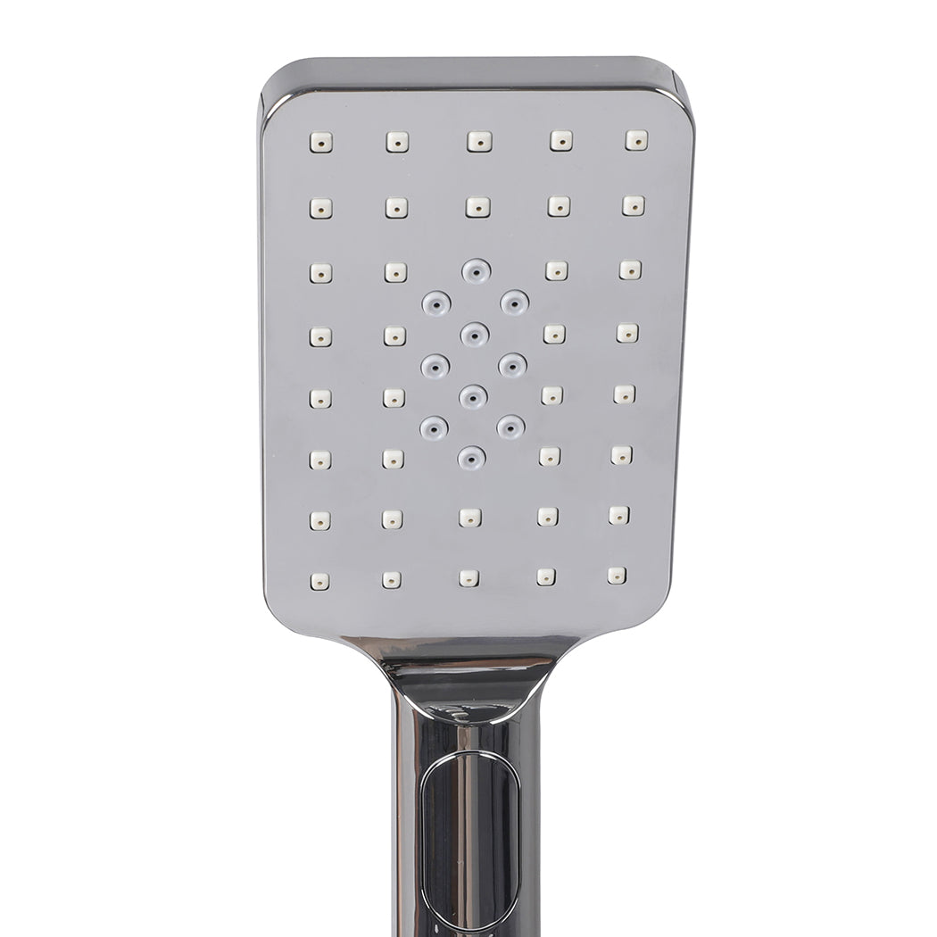 High Pressure Shower Head Set Rain Square Silver-2006733185240666117
