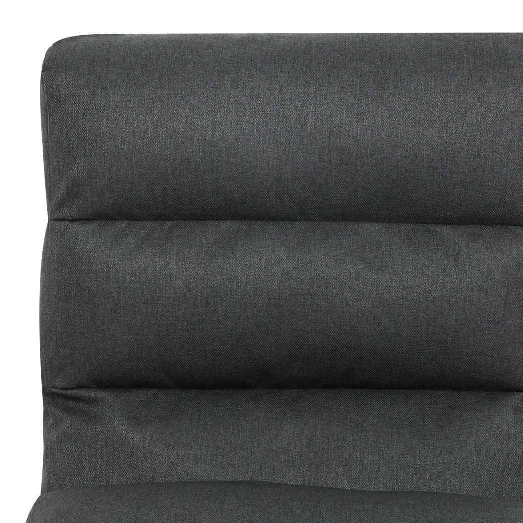 Levede Metal Framed Lounge Chair Linen in Dark Grey-2029387206182965253
