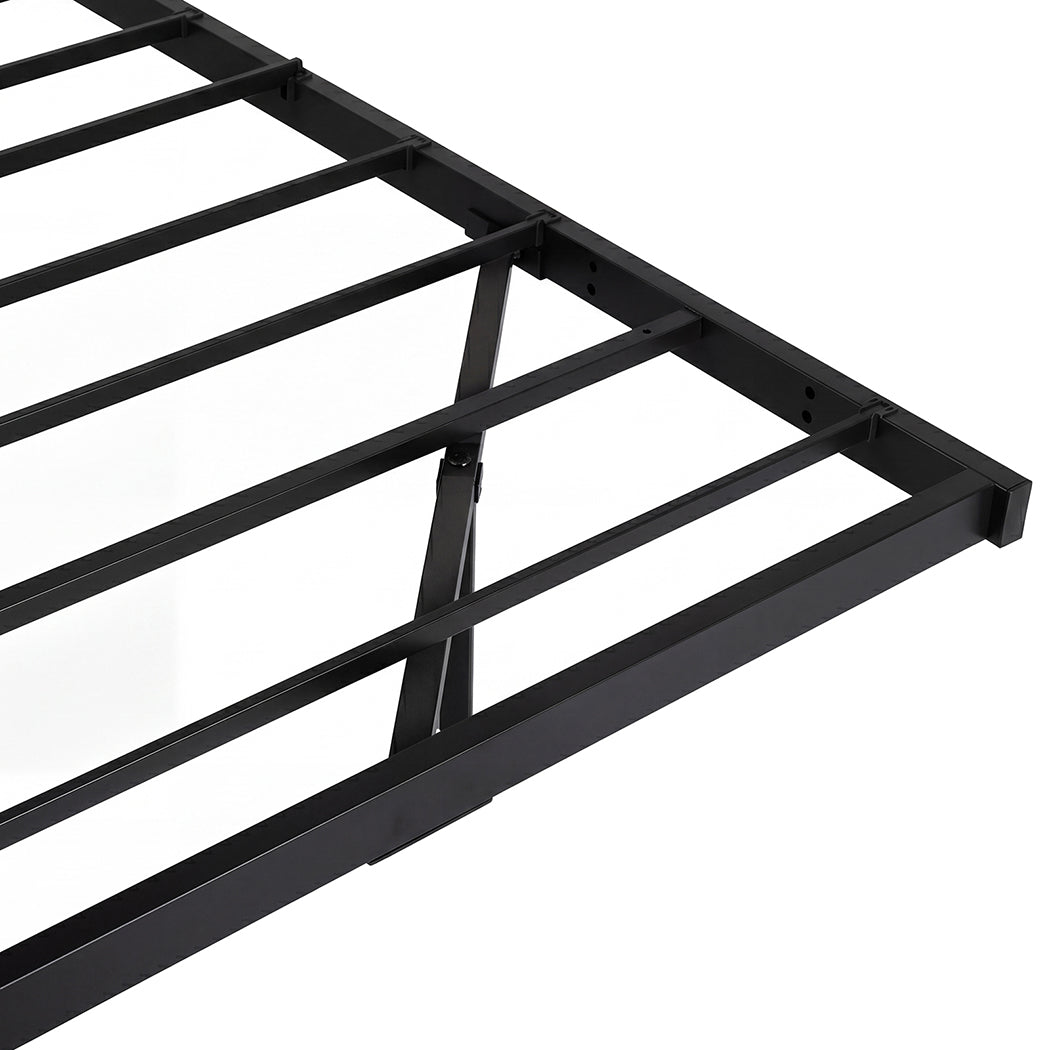 Levede Double Bed Frame Floating Frame with Storage Shelves RGB Lights Black-2072893552320450565