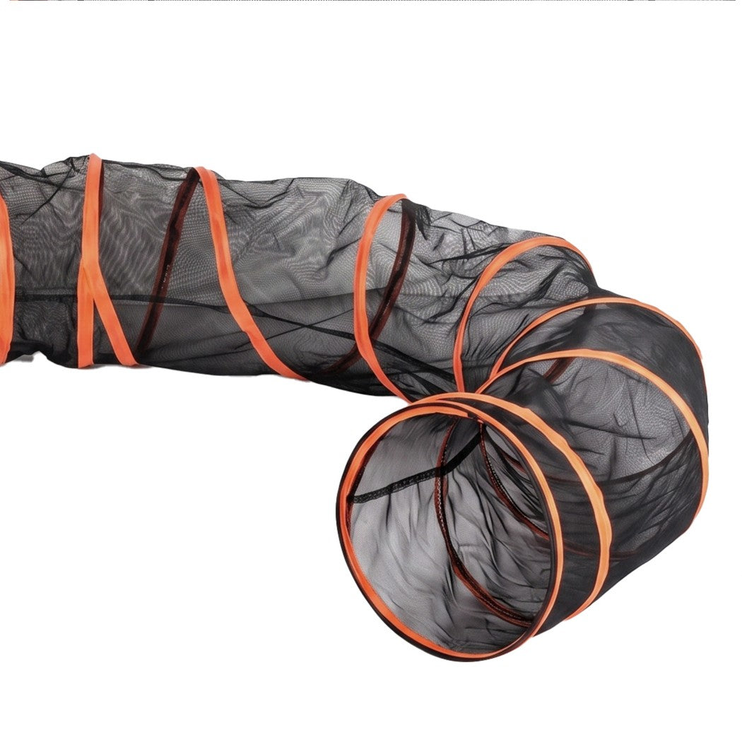 PaWz Cat Tunnel Enclosure Large Foldable Spacious Mesh for Indoor Outdoor Black-2109799598250463238